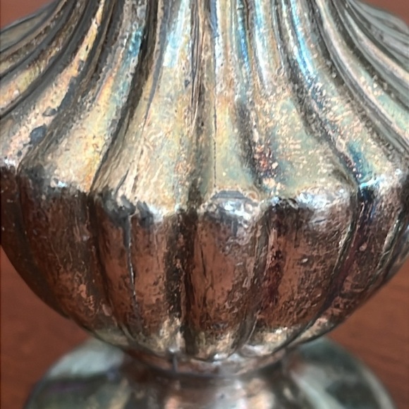 Vintage Heavy Art Deco Silver Salt & Pepper Shakers - Picture 3 of 6